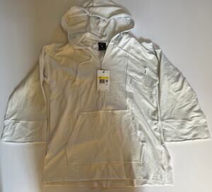 New Nike Women's Cropped Hoodie Yoga Luxe White CJ3673-121 Loose Fit Size S